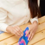 Kids' Bag Essentials Case Aurora Blue & Pink, Detail View 2 | One Horizon
