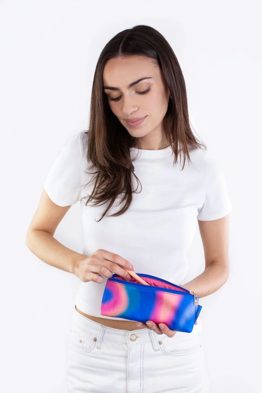 Kids' Bag Essentials Case Aurora Blue & Pink, Detail View 4 | One Horizon