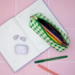 Kids' Bag Essentials Case, Blurred Plaid, Detail View 11 | One Horizon
