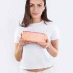 Kids' Bag Essentials Case, Twisted Polka, Pink & Yellow, Detail View 10 | One Horizon