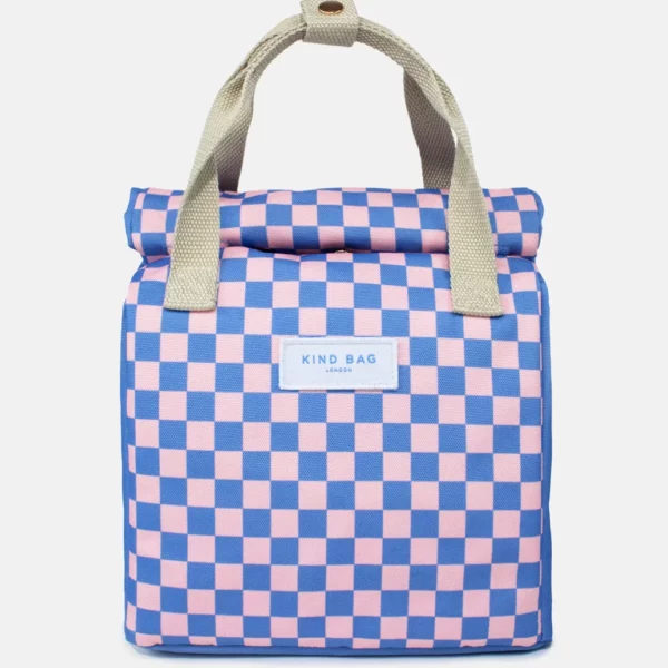 Lunch bag Checkerboard Blue & Pink