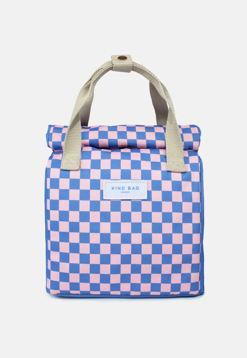 Lunch bag Checkerboard Blue & Pink