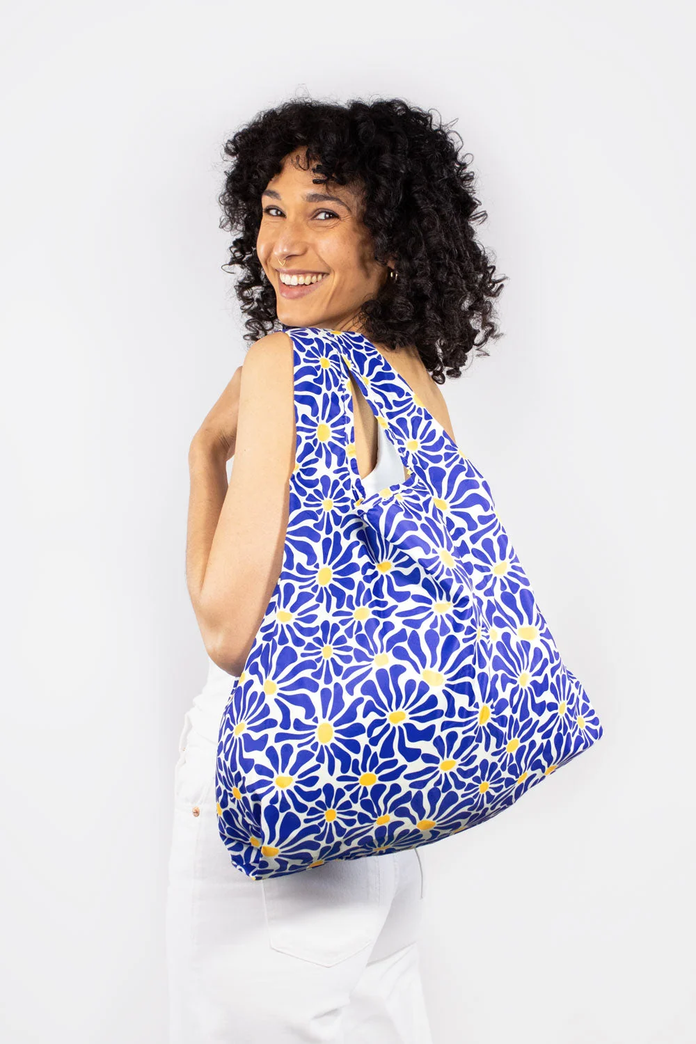 Children's Bag, Medium, Abstract Flowers, Blue | One Horizon