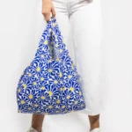 Kind Bag Medium Bag Abstract Flowers Blue, Detail View 4 | One Horizon