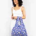 Kind Bag Medium Bag Abstract Flowers Blue, Detail View 7 | One Horizon