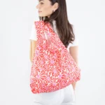 Children's Bag, Medium, Abstract Flowers, Red | One Horizon