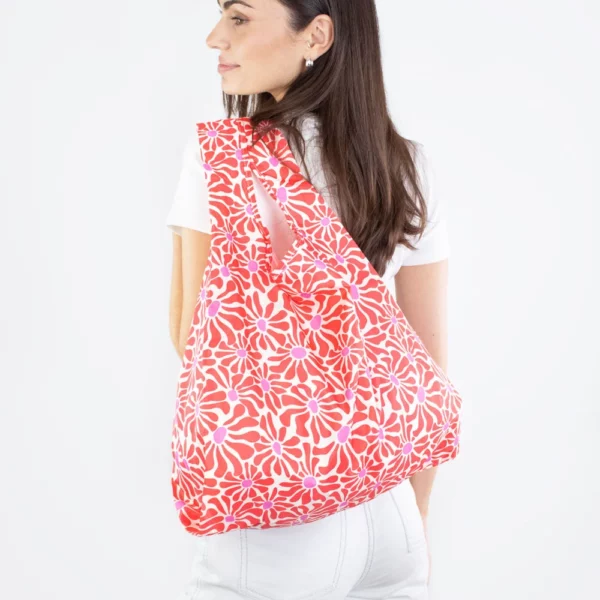 Medium Bag - Abstract Flowers Red
