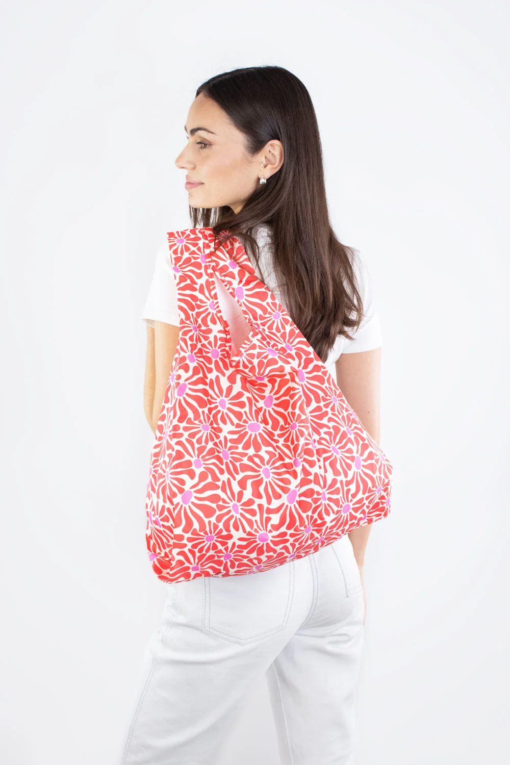 Children's Bag, Medium, Abstract Flowers, Red | One Horizon