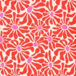 Kind Bag Medium Bag Abstract Flowers Red, Detail View 3 | One Horizon