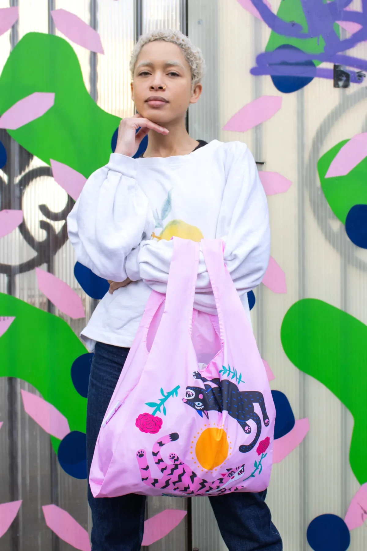 Children's Bag, Medium Bag, AH Leaping Cats, Detail View 5 | One Horizon