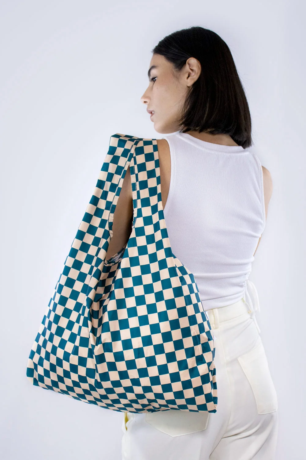 Kind Bag Medium Bag Checkerb. Teal & Beige | One Horizon