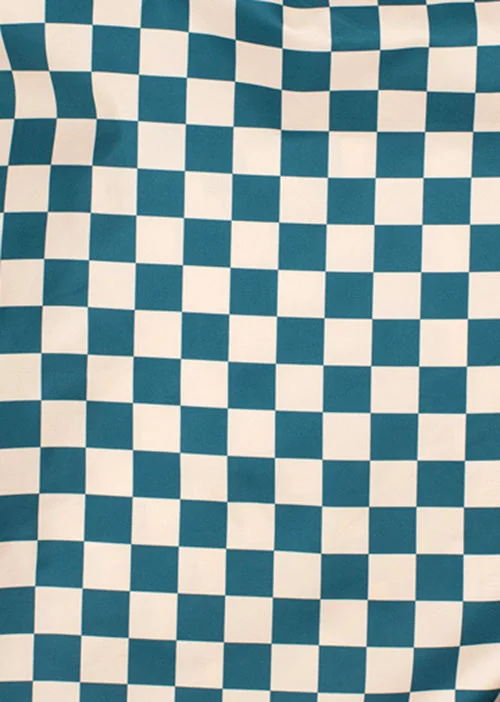 Kind Bag Medium Bag Checkerb. Teal & Beige, Detail View 3 | One Horizon