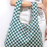 Kind Bag Medium Bag Checkerb. Teal & Beige, Detail View 4 | One Horizon