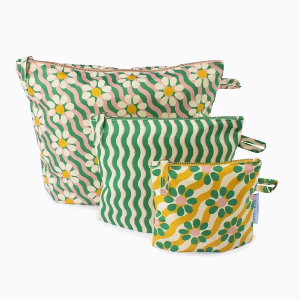 Pouches 3-Pack - Wavy Daisy