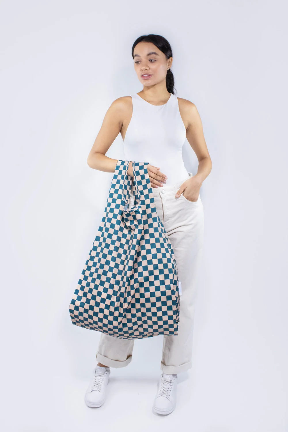 Kind Bag XL Bag Checkerb. Teal & Beige, Detailansicht 5 | One Horizon