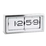 BRICK - horloge murale et de table Noir sur blanc Acier inoxydable