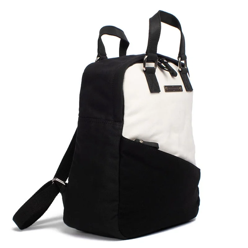 Margelisch Canvas Backpack Minu 1 Black-White, Detail View 2 | One Horizon