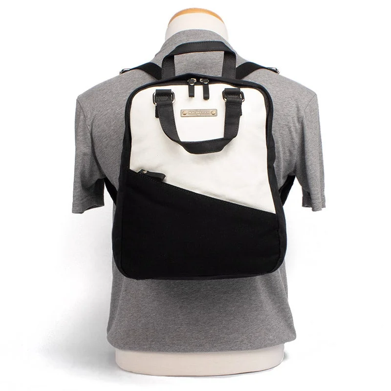 Margelisch Canvas Backpack Minu 1 Black-White, Detail View 4 | One Horizon