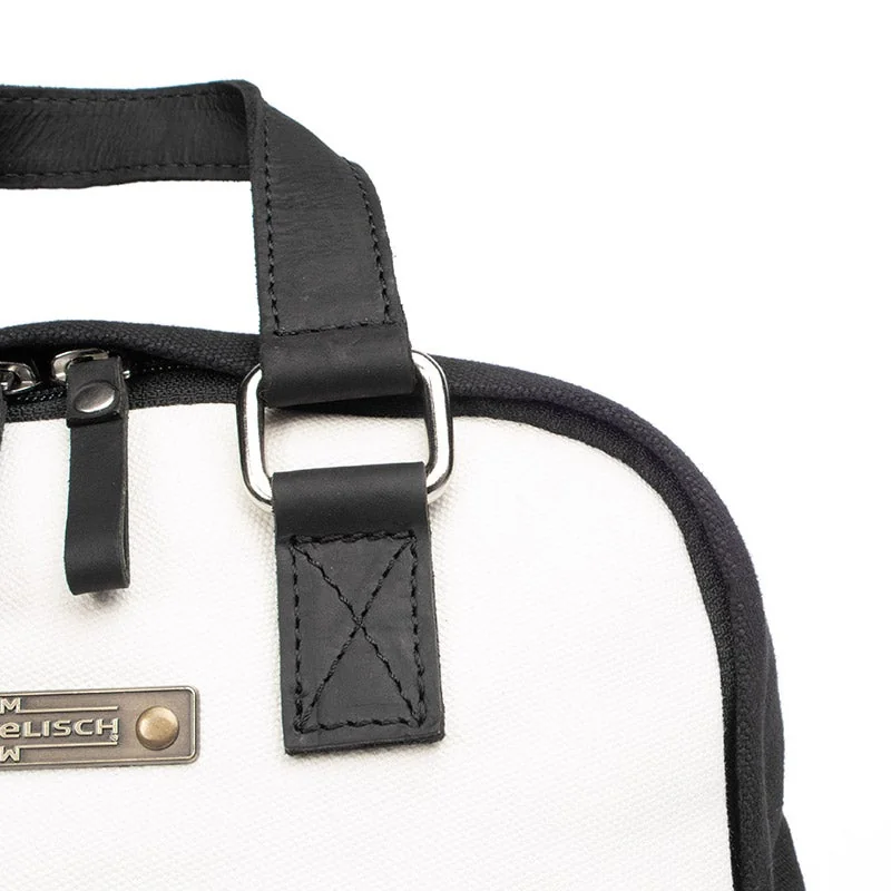 Margelisch Canvas Minu 1 Backpack, Black-White, Detail View 5 | One Horizon