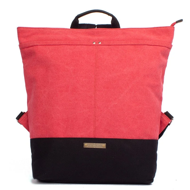 Margelisch Canvas Rucksack Yoko 1 Red-Black | One Horizon