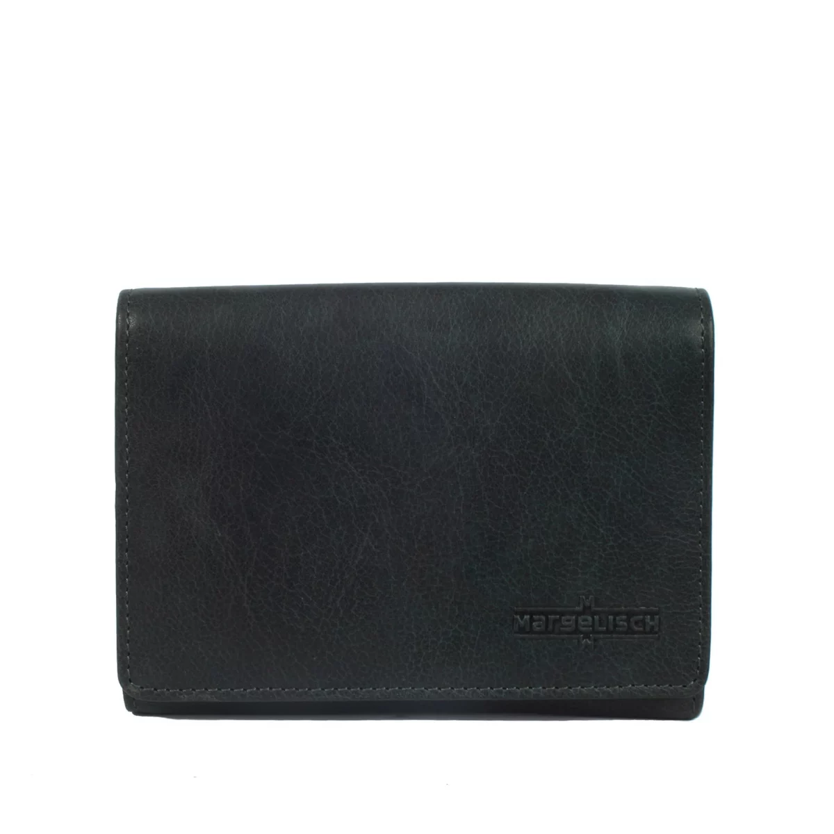 Porte-monnaie en cuir RFID Berlin 2 Bleu acier