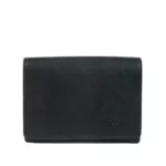 Porte-monnaie en cuir RFID Berlin 2 Bleu acier