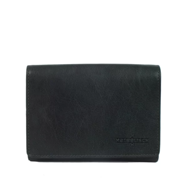 Porte-monnaie en cuir RFID Berlin 2 - Bleu acier