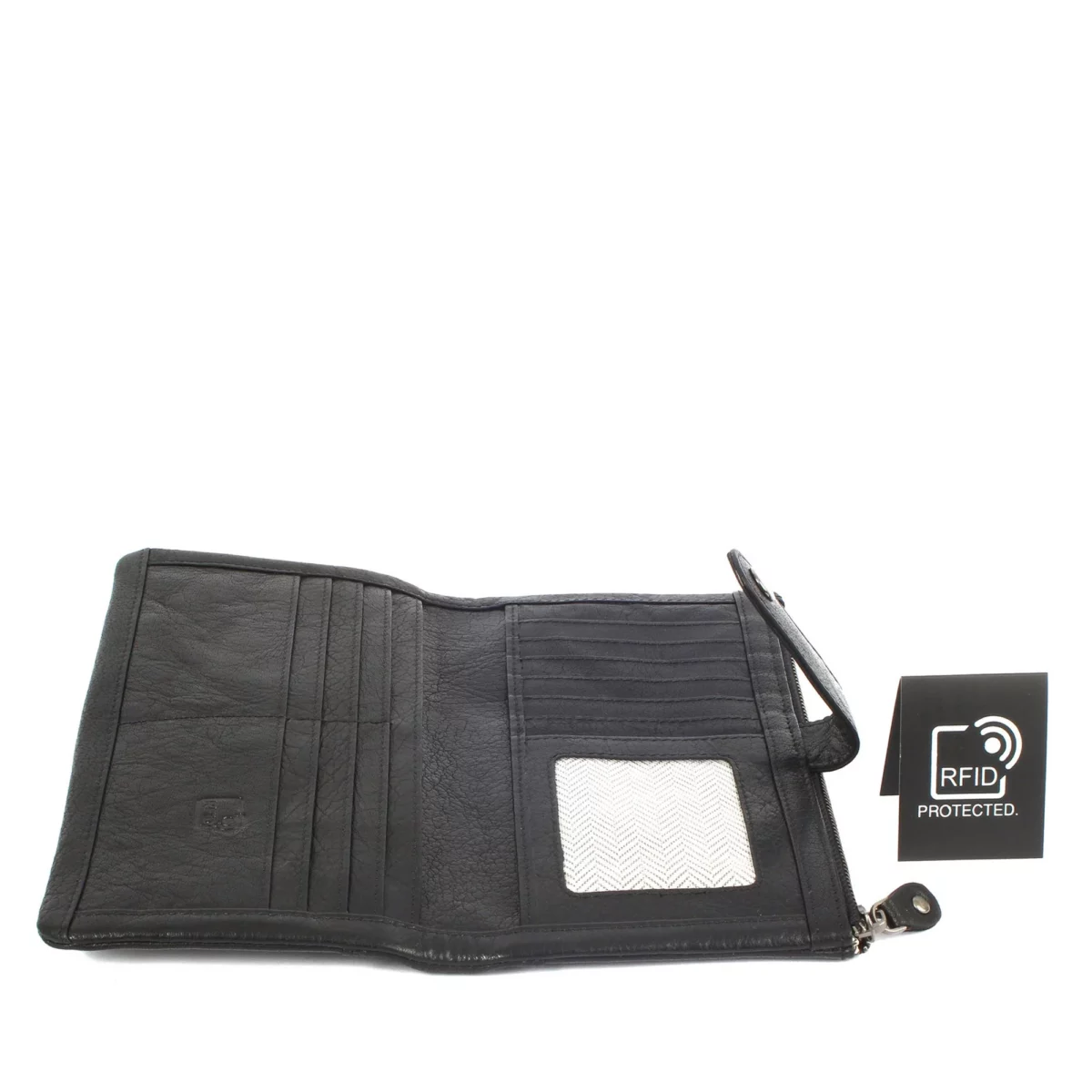 Margelisch RFID-Leder Geldbörse New York 2 Schwarz, Detailansicht 5 | One Horizon