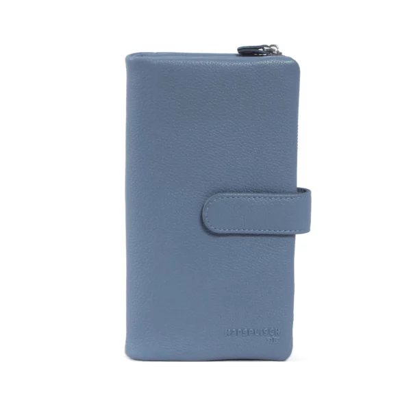 RFID-Leder Geldbörse New York 3 - Himmelblau
