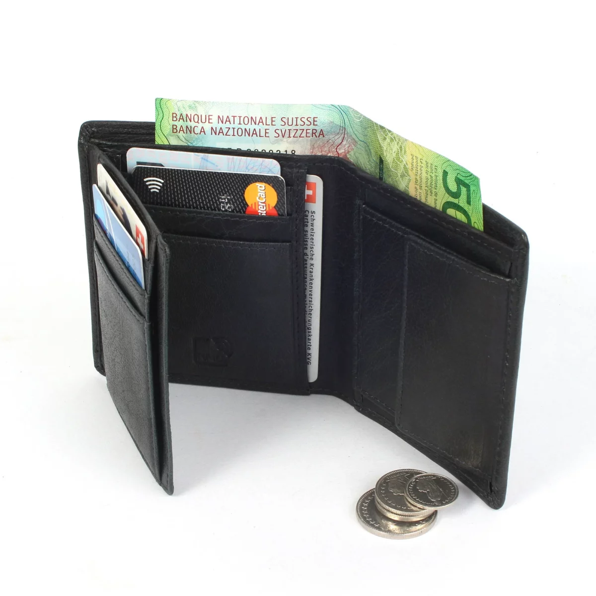 Margelisch RFID-Leder Geldbörse Tokyo 2 Stahlblau, Detailansicht 2 | One Horizon