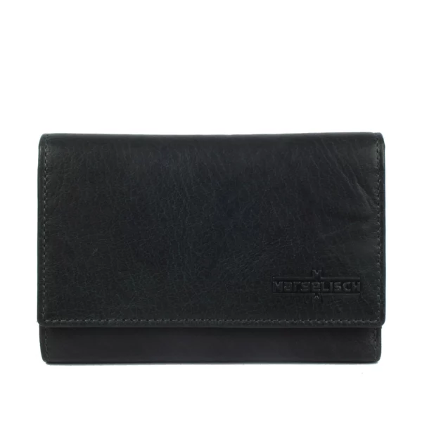 Porte-monnaie en cuir RFID Vienne 1 - Bleu acier