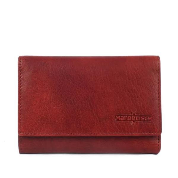 Porte-monnaie en cuir RFID Vienne 1 Rouge vin