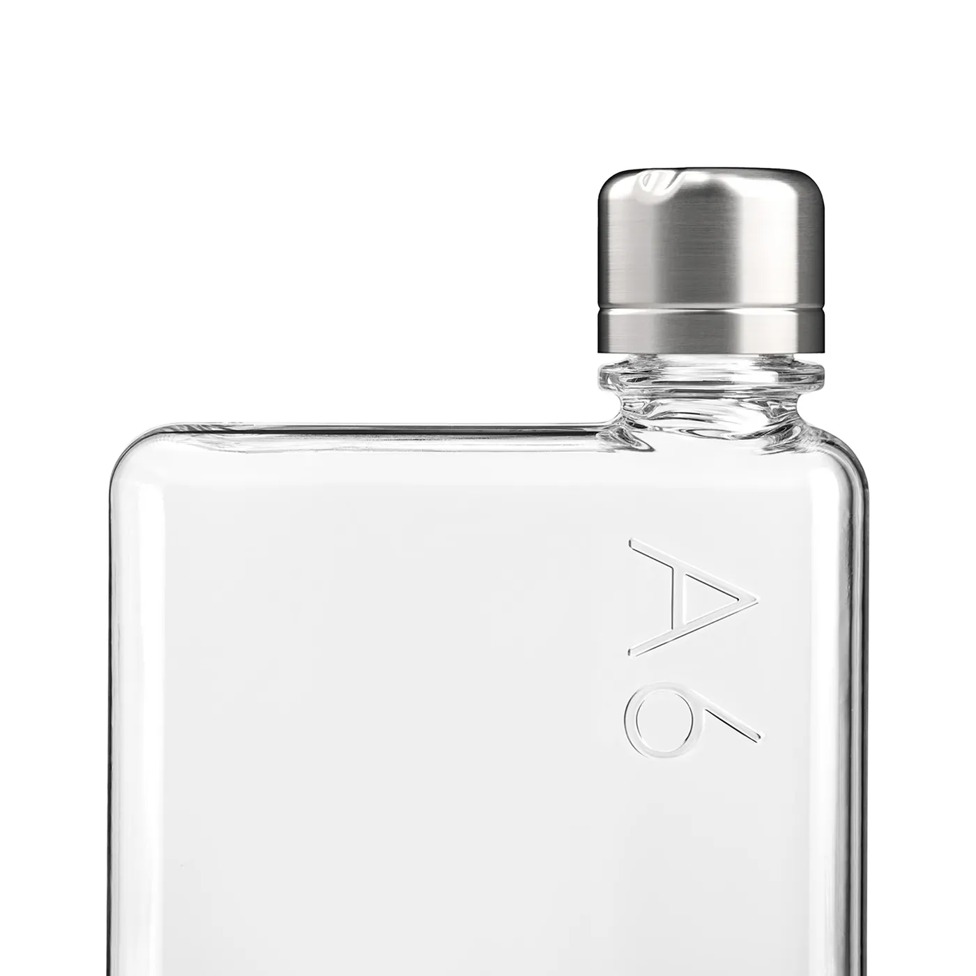 Stainless steel lid with silicone gasket on a Memobottle A6