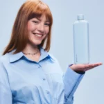 Memobottle Memobottle Slim Edelstahl Puderblau, Detailansicht 3 | One Horizon
