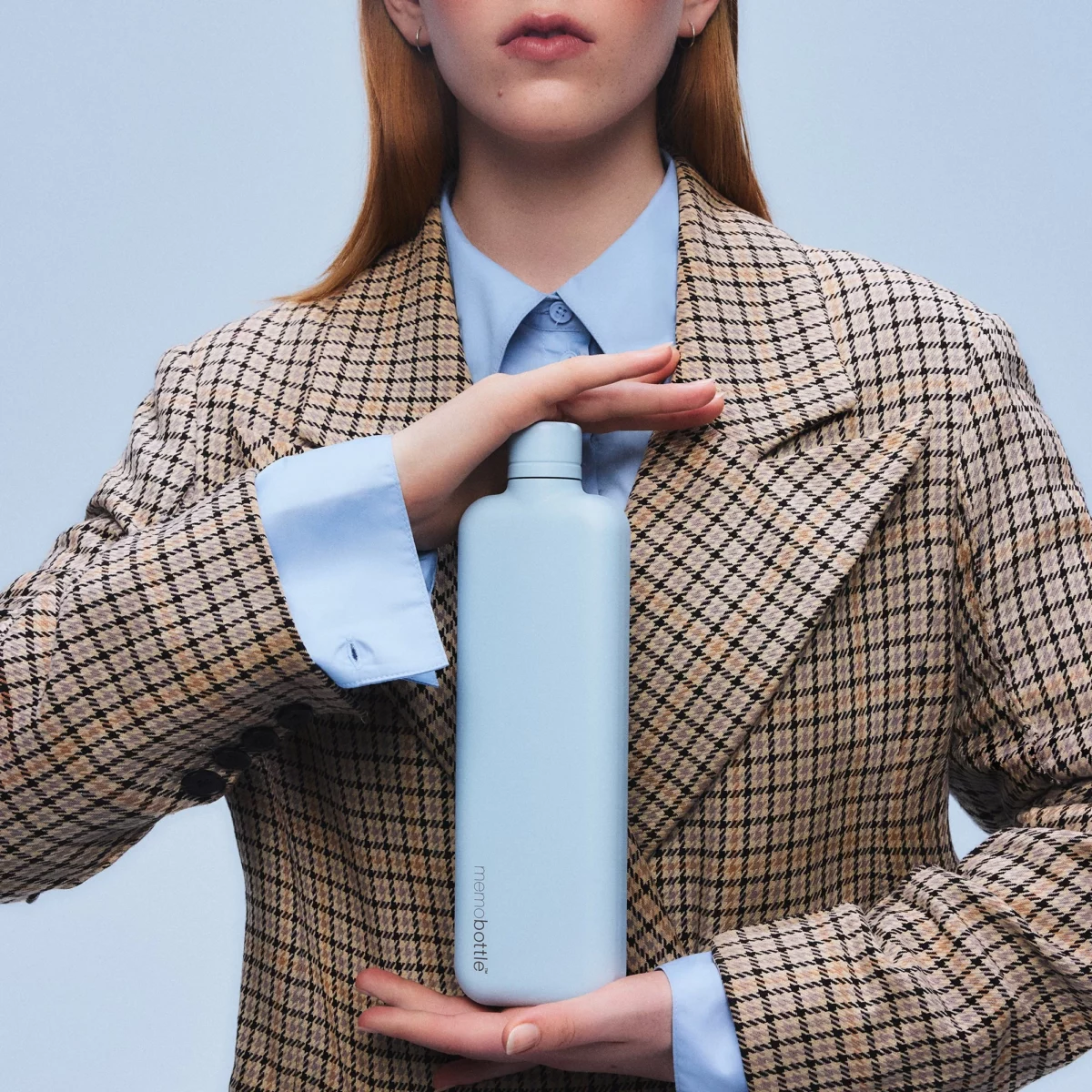 Memobottle Memobottle Slim Edelstahl Puderblau, Detailansicht 5 | One Horizon