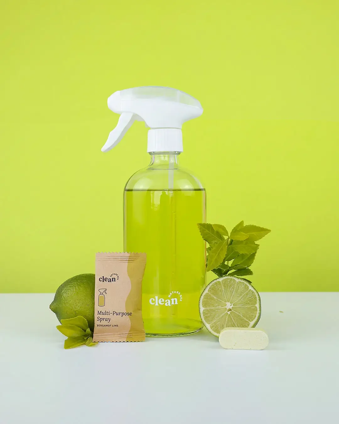 Various multi-purpose cleaning tablets Bergamotte Limette