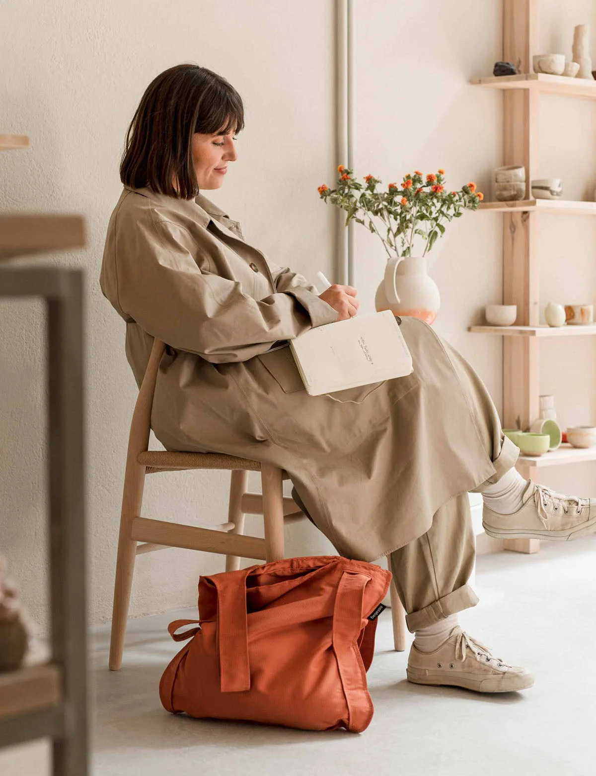 Notabag 2-in-1 Rucksack und Einkaufstasche – Uni Terracotta, Detailansicht 4 | One Horizon