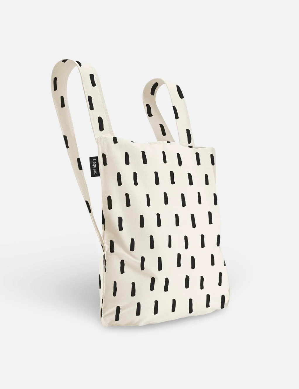 Notabag 2-in-1 Rucksack und Einkaufstasche – Muster & Dots Black Brush, Detailansicht 3 | One Horizon