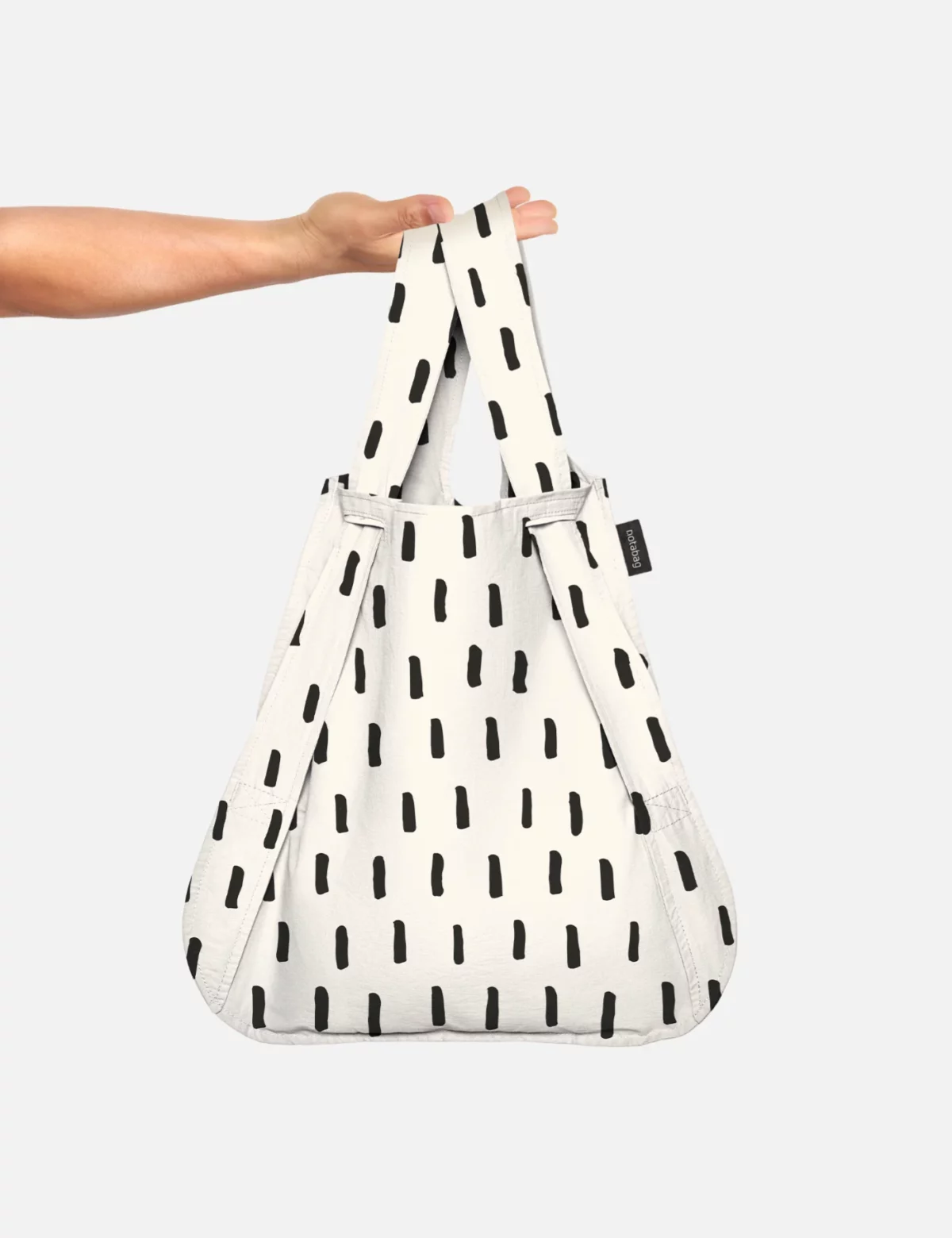 Notabag 2-in-1 Rucksack und Einkaufstasche – Muster & Dots Black Brush, Detailansicht 5 | One Horizon