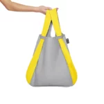 Notabag 2-in-1 Rucksack und Einkaufstasche – Muster & Dots Gelb & Grau, Detailansicht 2 | One Horizon