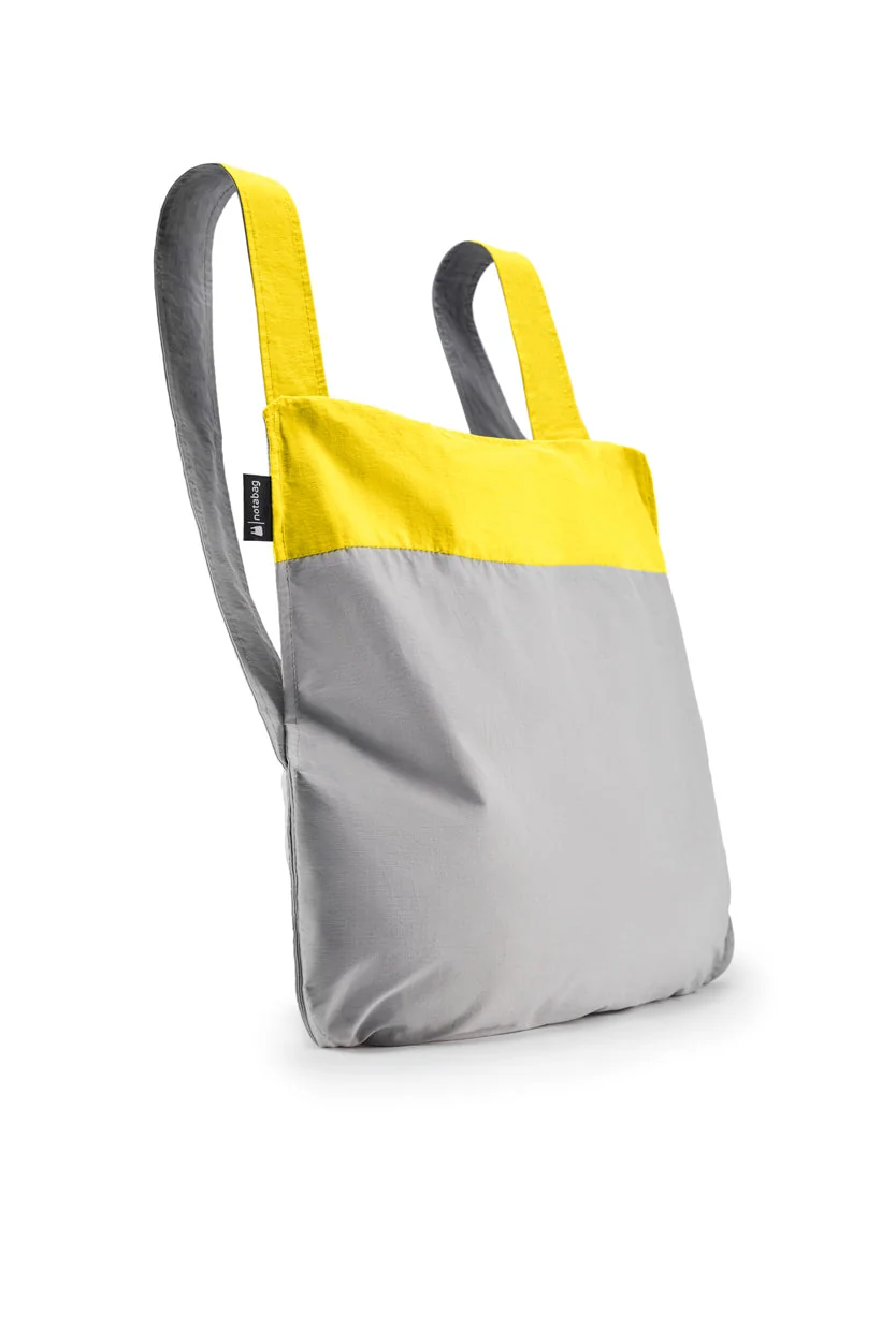 Notabag 2-in-1 Rucksack und Einkaufstasche – Muster & Dots Gelb & Grau, Detailansicht 3 | One Horizon