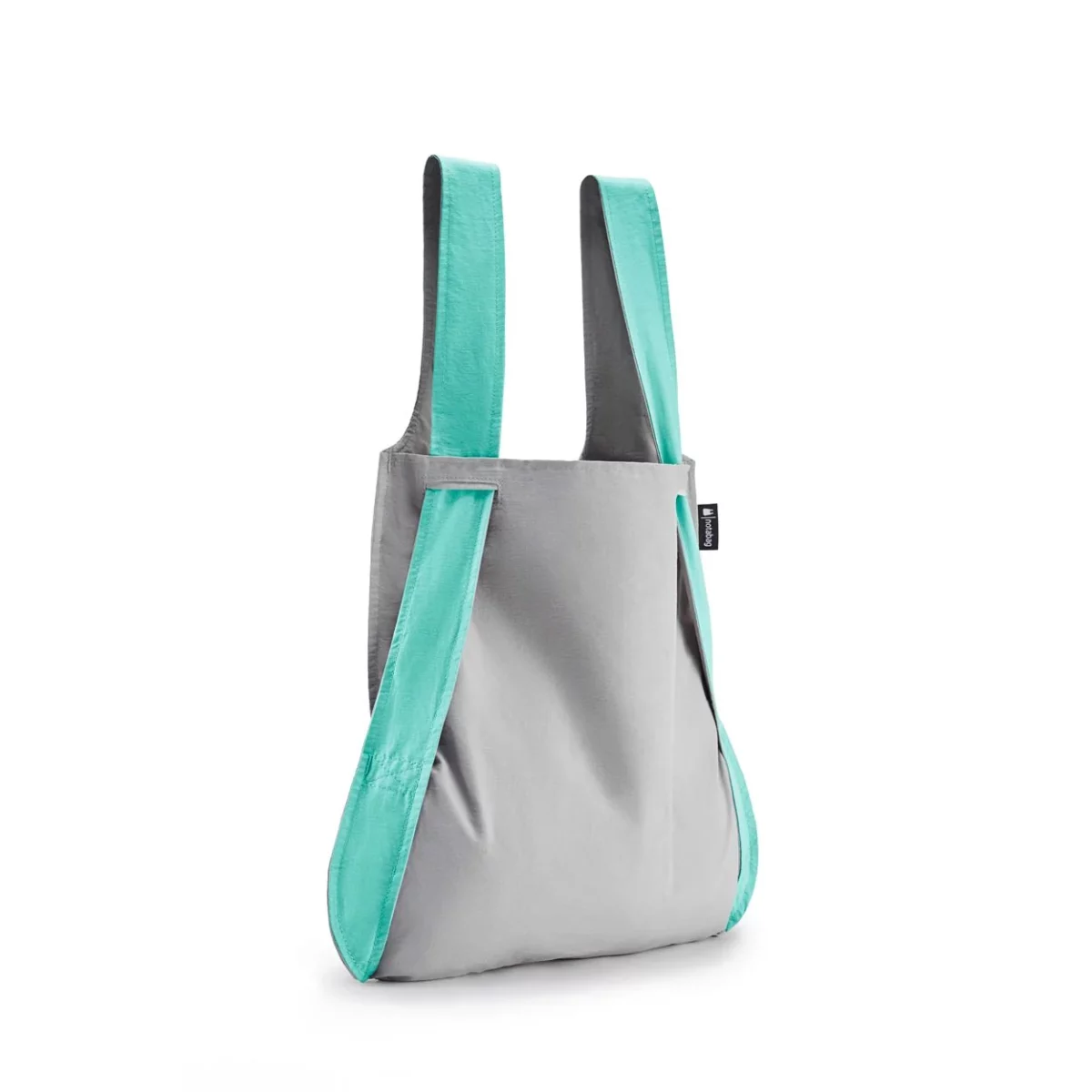 Notabag 2-in-1 Rucksack und Einkaufstasche – Muster & Dots Mint & Grau | One Horizon