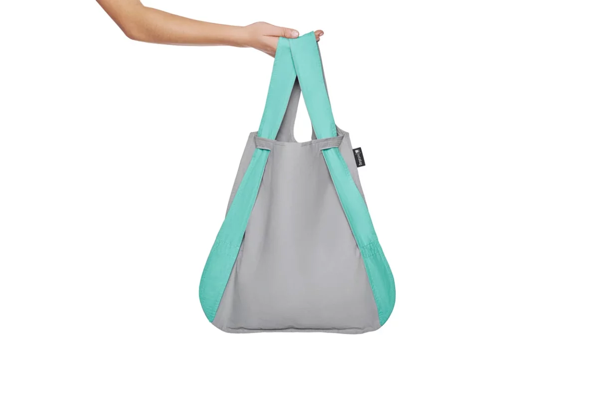 Notabag 2-in-1 Rucksack und Einkaufstasche – Muster & Dots Mint & Grau, Detailansicht 4 | One Horizon