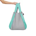 Notabag 2-in-1 Rucksack und Einkaufstasche – Muster & Dots Mint & Grau, Detailansicht 4 | One Horizon