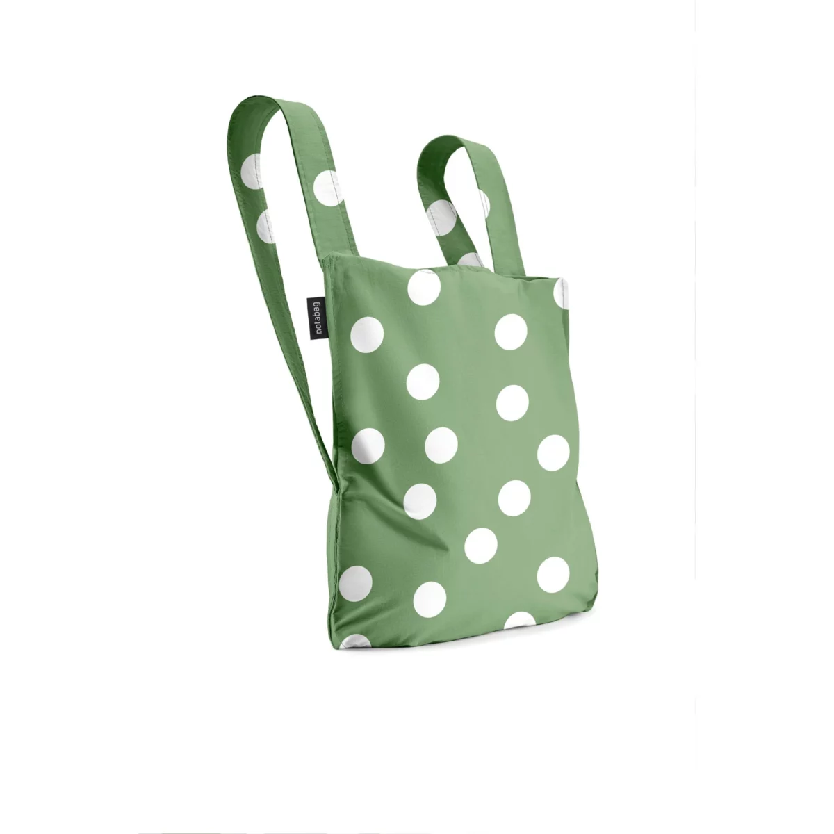 Notabag 2-in-1 Rucksack und Einkaufstasche – Muster & Dots Olive Dots, Detailansicht 3 | One Horizon