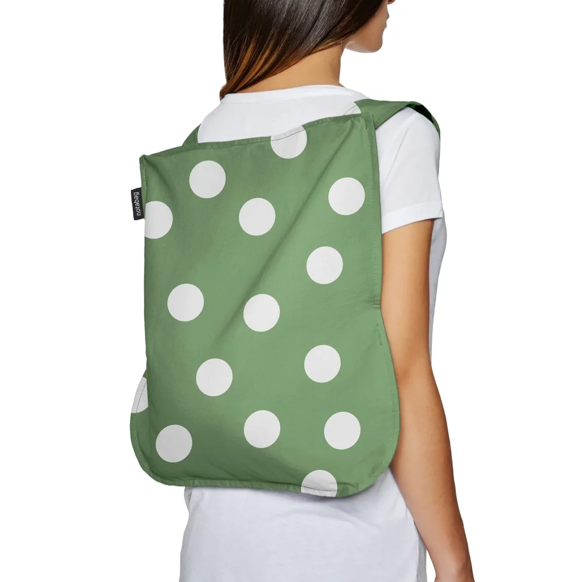 Notabag 2-in-1 Rucksack und Einkaufstasche – Muster & Dots Olive Dots, Detailansicht 5 | One Horizon