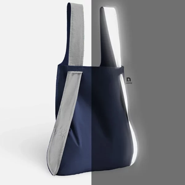 2-in-1 Backpack and Shopping Bag – Reflective - Reflective Navy