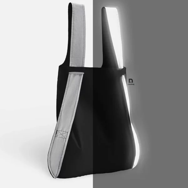 2-in-1 Rucksack und Einkaufstasche – Reflective - Reflektierend Schwarz