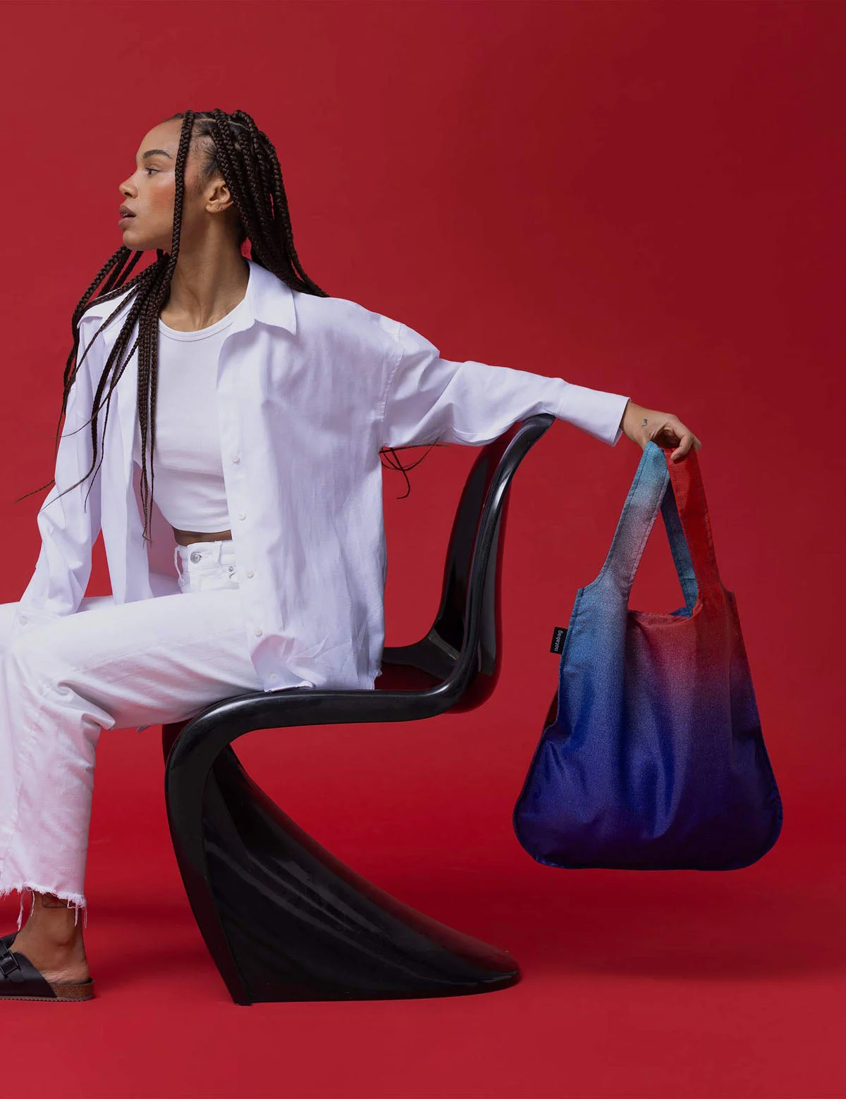 Sac à dos et sac de courses 2-en-1 Notabag – Rayures et dégradé « Gradient Aurora », vue détaillée 4 | One Horizon