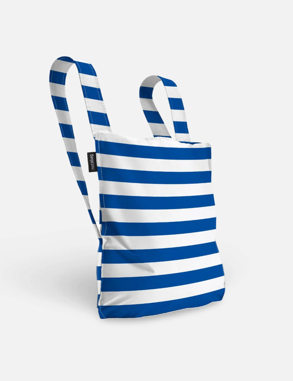 Sac à dos et sac de courses Notabag 2-en-1 – Rayures et dégradé de rayures bleu marine, vue détaillée 3 | One Horizon